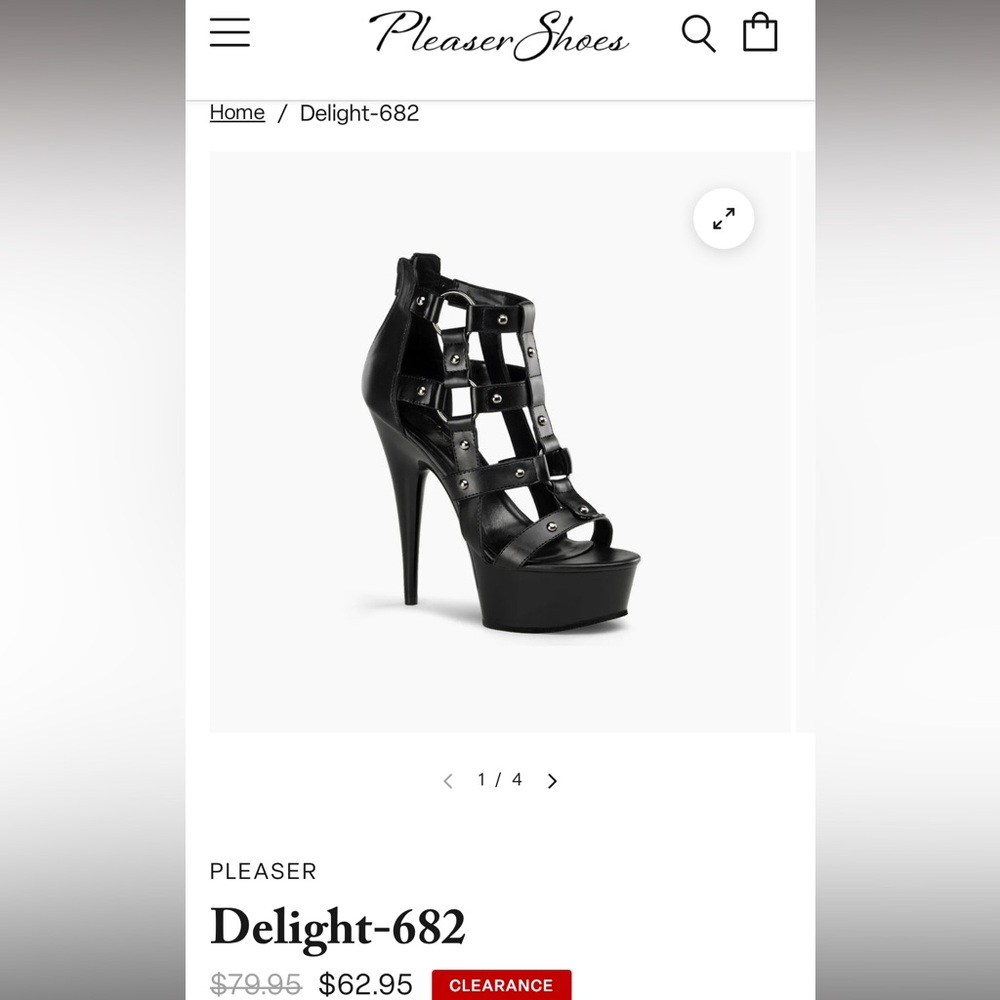 Pleaser Black Cage Platform Heels